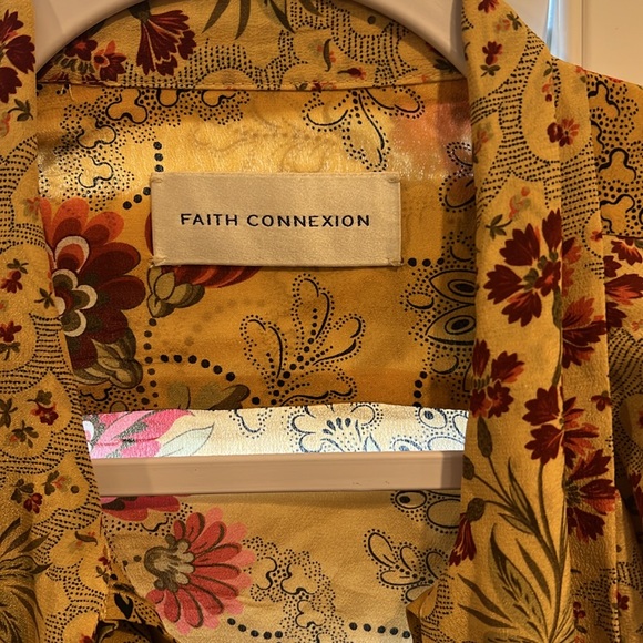 Faith Connexion Yellow Floral Silk Jumpsuit size small - Picture 3 of 5